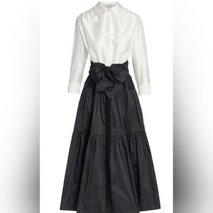 Rickie Freeman Fot Teri Jon Two Tone Bow Shirt Dress